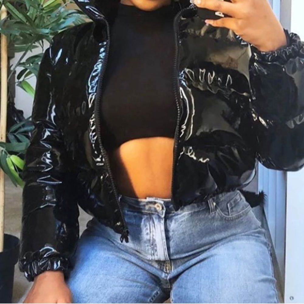 Black bubble coat